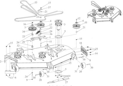 Deck Diagram and Parts List for ZTX4-60KH (47ASAAA8010)(2022) Cub Cadet Lawn Tractor